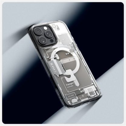 Spigen Ultra Hybrid MagSafe Zero One Case - хибриден кейс с висока степен на защита с MagSafe за iPhone 16 Pro Max (прозрачен-титан)  8