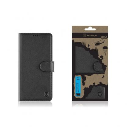 Tactical Field Notes Leather Flip Case - кожен калъф, тип портфейл с поставка и отделение за кр. карти за iPhone 16 (черен) 3