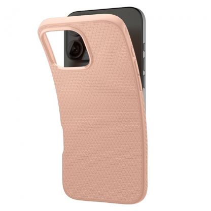 Spigen Liquid Air Case - силиконов (TPU) калъф с висока степен на защита за iPhone 16 Pro (розов) 5