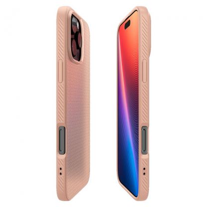 Spigen Liquid Air Case - силиконов (TPU) калъф с висока степен на защита за iPhone 16 Pro (розов) 6