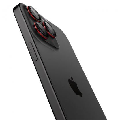 Spigen Glass tR EZ Fit Optik Pro Lens Protector 2 Pack - 2 комплекта предпазни стъклени лещи за камерата на iPhone 16 Pro, iPhone 16 Pro Max, iPhone 15 Pro, iPhone 15 Pro Max (черен-червен) 4