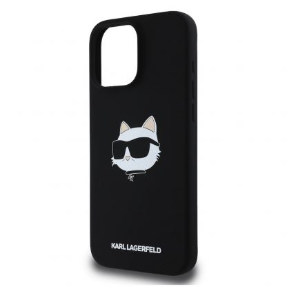 Karl Lagerfeld Liquid Silicone Choupette Head MagSafe Case - дизайнерски силиконов кейс с MagSafe за iPhone 16 Pro Max (черен) 3