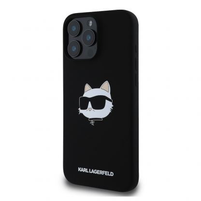 Karl Lagerfeld Liquid Silicone Choupette Head MagSafe Case - дизайнерски силиконов кейс с MagSafe за iPhone 16 Pro Max (черен) 4