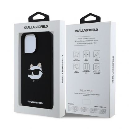 Karl Lagerfeld Liquid Silicone Choupette Head MagSafe Case - дизайнерски силиконов кейс с MagSafe за iPhone 16 Pro Max (черен) 6