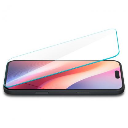Spigen Glass Tr Slim HD Tempered Glass - калено стъклено защитно покритие за iPhone 16, iPhone 15 (прозрачен) 3