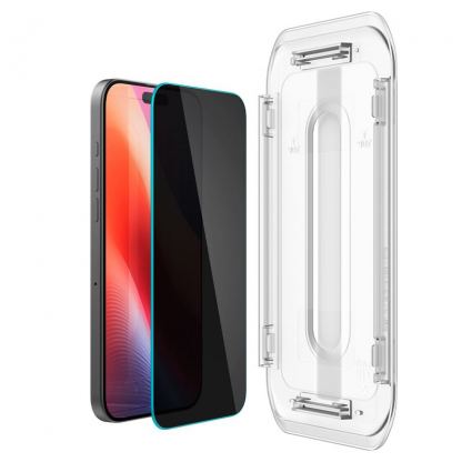 Spigen Glass tR EZ Fit HD Privacy Tempered Glass - стъклено защитно покритие с определен ъгъл на виждане за дисплея за iPhone 16 Pro Max 2