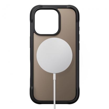 Nomad Rugged Case - хибриден удароустойчив кейс с MagSafe за iPhone 16 Pro (черен-прозрачен) 2