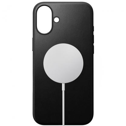 Nomad Modern Leather MagSafe Case - кожен (естествена кожа) кейс с MagSafe за iPhone 16 Plus (черен) 2