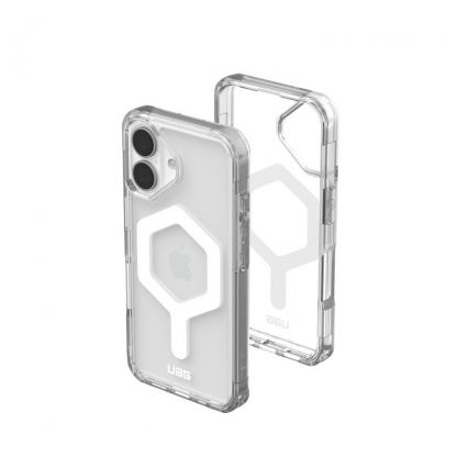 Urban Armor Gear Plyo MagSafe Case - удароустойчив хибриден кейс за iPhone 16 (прозрачен-бял) 7