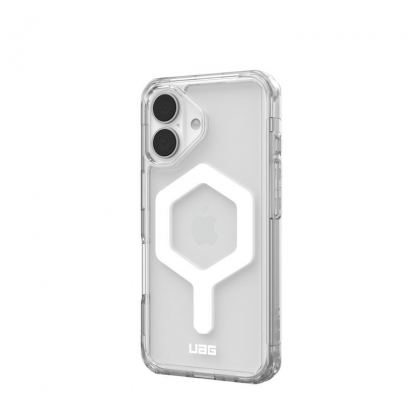 Urban Armor Gear Plyo MagSafe Case - удароустойчив хибриден кейс за iPhone 16 (прозрачен-бял) 9