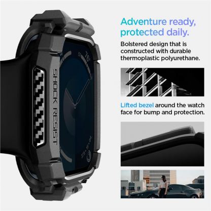 Spigen Rugged Armor Case - удароустойчив TPU кейс за Apple Watch 10 42мм (2024) (черен) 10
