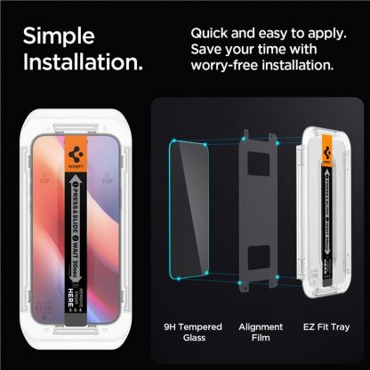 Spigen Glas.tR EZ Fit Tempered Glass 2 Pack - 2 броя стъклени защитни покрития за дисплея на iPhone 16 Pro Max (прозрачен) 13