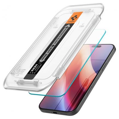 Spigen Glas.tR EZ Fit Tempered Glass 2 Pack - 2 броя стъклени защитни покрития за дисплея на iPhone 16 Pro (прозрачен) 2