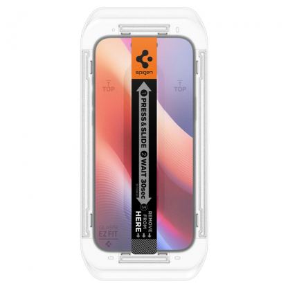 Spigen Glas.tR EZ Fit Tempered Glass 2 Pack - 2 броя стъклени защитни покрития за дисплея на iPhone 16 Pro (прозрачен) 5