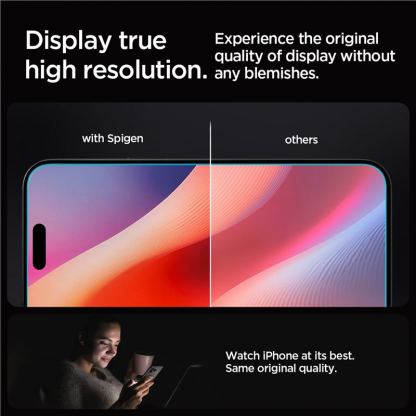 Spigen Glas.tR EZ Fit Tempered Glass 2 Pack - 2 броя стъклени защитни покрития за дисплея на iPhone 16 Pro (прозрачен) 11