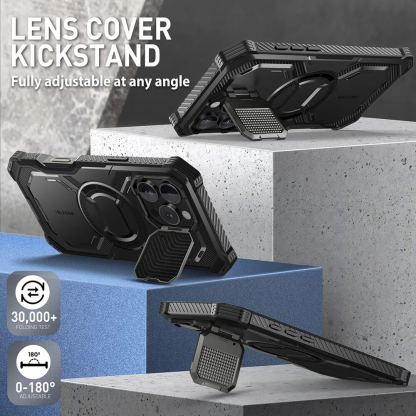 i-Blason SUPCASE ArmorBox MagSafe Case - удароустойчив хибриден кейс с MagSafe и вграден протектор за дисплея за iPhone 16 Pro (черен) 6