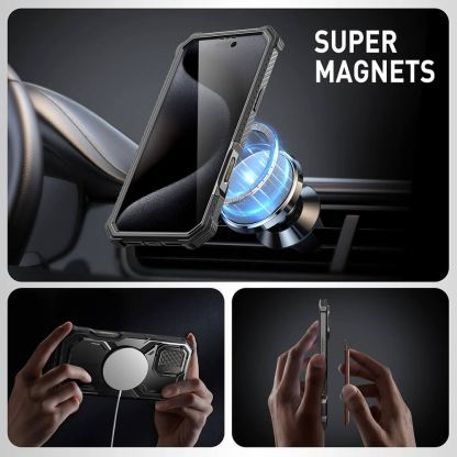 i-Blason SUPCASE ArmorBox MagSafe Case - удароустойчив хибриден кейс с MagSafe и вграден протектор за дисплея за iPhone 16 Pro Max (черен) 5