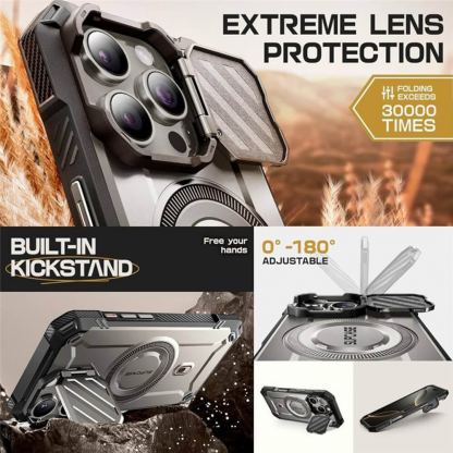 i-Blason SUPCASE Unicorn Beetle XT MagSafe Case - удароустойчив хибриден кейс с Magsafe за iPhone 16 Pro Max (сив) 5