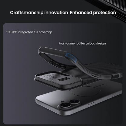 Nillkin CamShield Pro Magnetic Hard Case - хибриден удароустойчив кейс за iPhone 16 (черен) 6