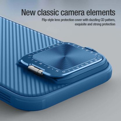 Nillkin CamShield Prop Hard Case - хибриден удароустойчив кейс за iPhone 16 Pro Max (син) 7