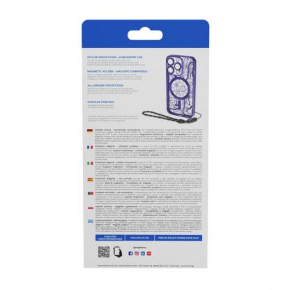 Prio Elegant MagSafe Case - тънък силиконов (TPU) калъф с MagSafe за iPhone 16 Pro Max (лилав-прозрачен) 5