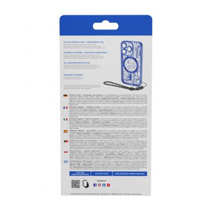 Prio Elegant MagSafe Case - тънък силиконов (TPU) калъф с MagSafe за iPhone 16 Pro (син-прозрачен) 5