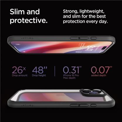 Spigen Ultra Hybrid Case - хибриден кейс с висока степен на защита за iPhone 16 Pro Max (черен-прозрачен) 12