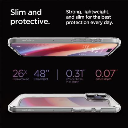 Spigen Ultra Hybrid Case - хибриден кейс с висока степен на защита за iPhone 16 Pro Max (прозрачен) 12