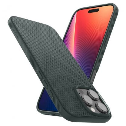 Spigen Liquid Air Case - силиконов (TPU) калъф с висока степен на защита за iPhone 16 Pro Max (зелен) 10