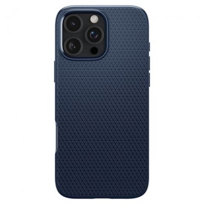 Spigen Liquid Air Case - силиконов (TPU) калъф с висока степен на защита за iPhone 16 Pro Max (син) 2