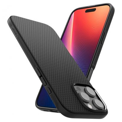 Spigen Liquid Air Case - силиконов (TPU) калъф с висока степен на защита за iPhone 16 Pro Max (черен) 10