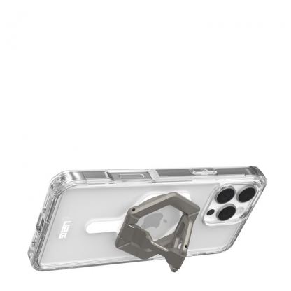 Urban Armor Gear Plyo Magsafe MagSafe Case with Stand - удароустойчив хибриден кейс с MagSafe и поставка за iPhone 16 Pro Max (прозрачен-бял) 5
