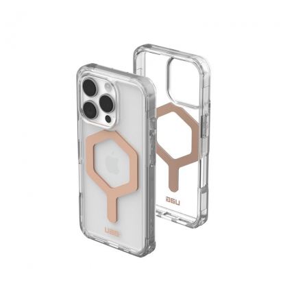 Urban Armor Gear Plyo MagSafe Case - удароустойчив хибриден кейс за iPhone 16 Pro (прозрачен-розов) 7