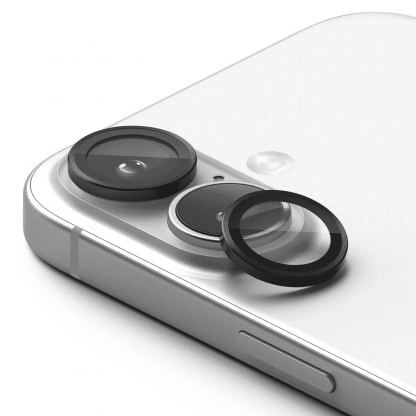Ringke Camera Lens Frame Glass Protector 2 Pack - 2 комплекта предпазни стъклени лещи за камерата на iPhone 16, iPhone 16 Plus (черен) 2