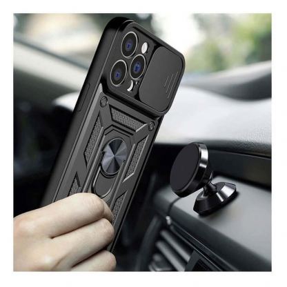 Techsuit CamShield Case - хибриден удароустойчив кейс с пръстен против изпускане за iPhone 16 Pro Max (черен)  3