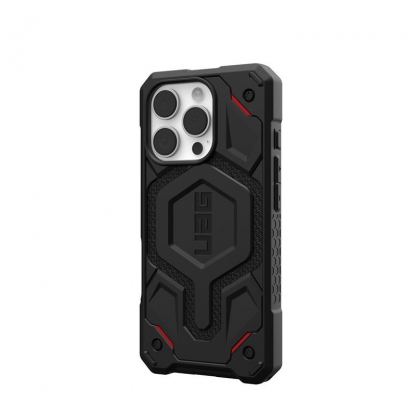 Urban Armor Gear Monarch Pro MagSafe Case - удароустойчив хибриден кейс с MagSafe за iPhone 16 Pro (черен-кевлар) 9