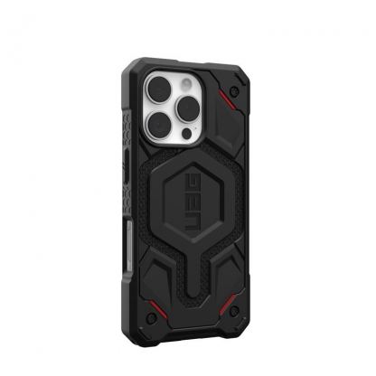 Urban Armor Gear Monarch Pro MagSafe Case - удароустойчив хибриден кейс с MagSafe за iPhone 16 Pro (черен-кевлар) 10
