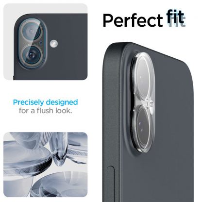 Spigen Glass tR Optik Lens Protector 2 Pack - 2 броя предпазни стъклени протектора за камерата на iPhone 16, iPhone 16 Plus (прозрачен) 10