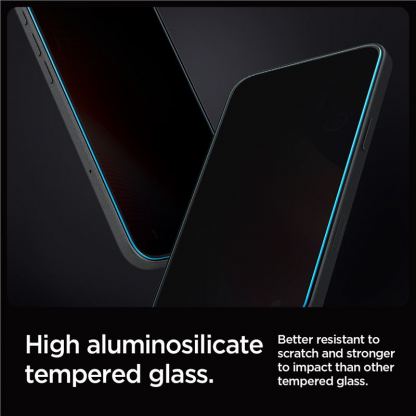 Spigen Glass tR EZ Fit Privacy Tempered Glass 2 Pack - 2 броя стъклени защитни покрития с определен ъгъл на виждане за дисплея за iPhone 16 Pro 9
