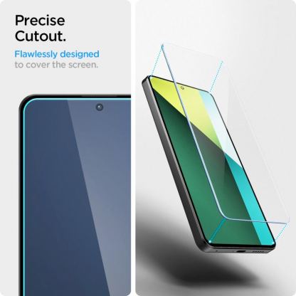 Spigen Tempered Glass GLAS.tR Slim 2 Pack - 2 броя стъклени защитни покрития за дисплея на Xiaomi Redmi Note 13 Pro 5G, Xiaomi Poco X6 (прозрачен) 6