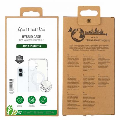 4smarts Hybrid Ibiza MagSafe Case - хибриден удароустойчив кейс с MagSafe за iPhone 16 (прозрачен) 8