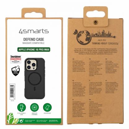 4smarts Defend MagSafe Case - хибриден удароустойчив кейс с MagSafe за iPhone 16 Pro Max (черен) 8