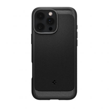 Spigen Rugged Armor MagSafe Case - удароустойчив силиконов (TPU) калъф с MagSafe за iPhone 16 Pro (черен)  2