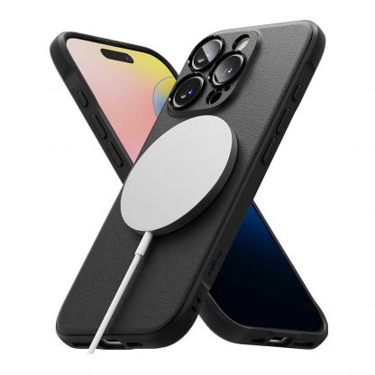 Ringke Onyx Magnetic MagSafe Case - силиконов (TPU) калъф с MagSafe за iPhone 16 Pro (черен) 3
