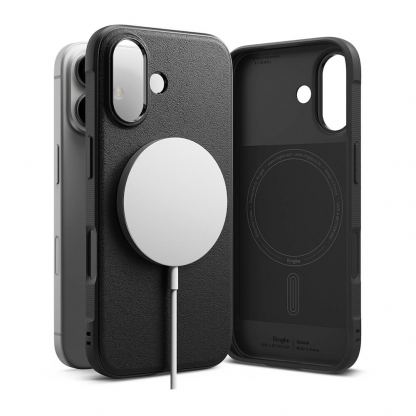 Ringke Onyx Magnetic MagSafe Case - силиконов (TPU) калъф с MagSafe за iPhone 16 (черен) 3