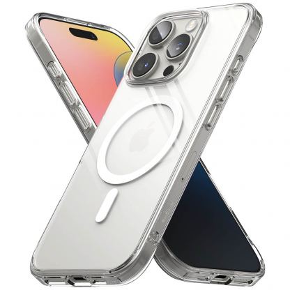Ringke Fusion Magnetic Case - хибриден кейс с висока степен на защита с MagSafe за iPhone 16 Pro Max (прозрачен)  4