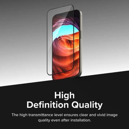 Ringke Easy Slide Tempered Glass 2 Pack - 2 броя калени стъклени защитни покрития за дисплея на iPhone 16 Pro Max (черен-прозрачен) 5