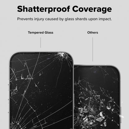 Ringke Easy Slide Tempered Glass 2 Pack - 2 броя калени стъклени защитни покрития за дисплея на iPhone 16, iPhone 15 (черен-прозрачен) 7