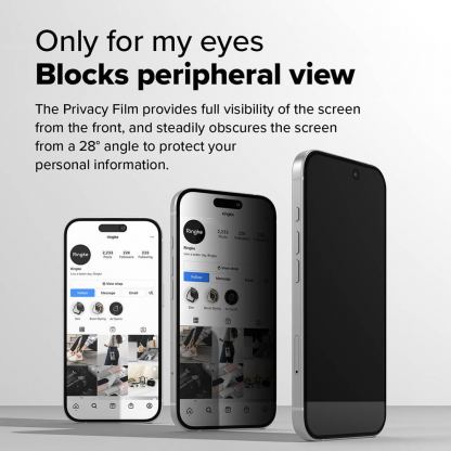 Ringke Privacy Easy Slide Tempered Glass 2 Pack - 2 броя калени стъклени защитни покрития с определен ъгъл на виждане за дисплея на iPhone 16 Plus, iPhone 15 Plus (прозрачен) 4