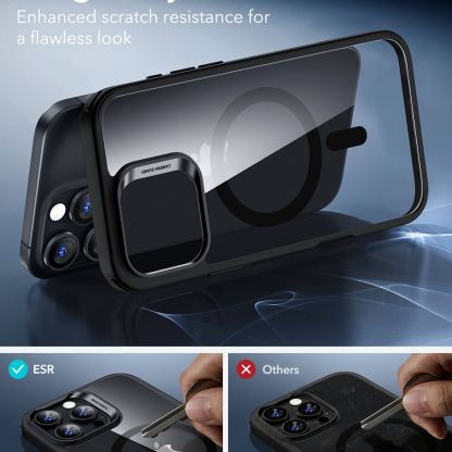 ESR Halolock Classic Hybrid MagSafe Case - хибриден удароустойчив кейс с MagSafe за iPhone 16 Pro (черен-прозрачен) 2